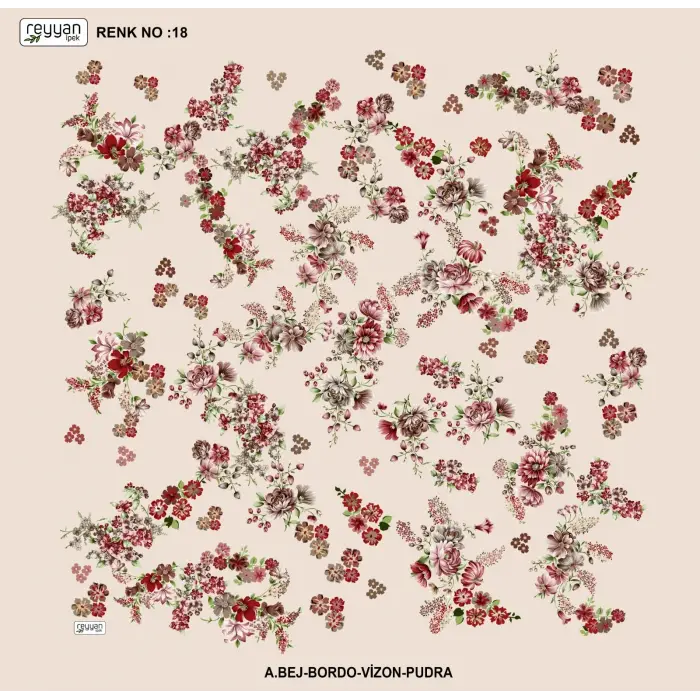 Reyyan İpek 100 cm Desenli Oyalık Yazma (ryyn-457-09)