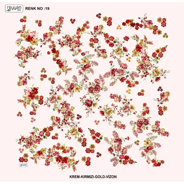 Reyyan İpek 100 cm Desenli Oyalık Yazma (ryyn-457-10)