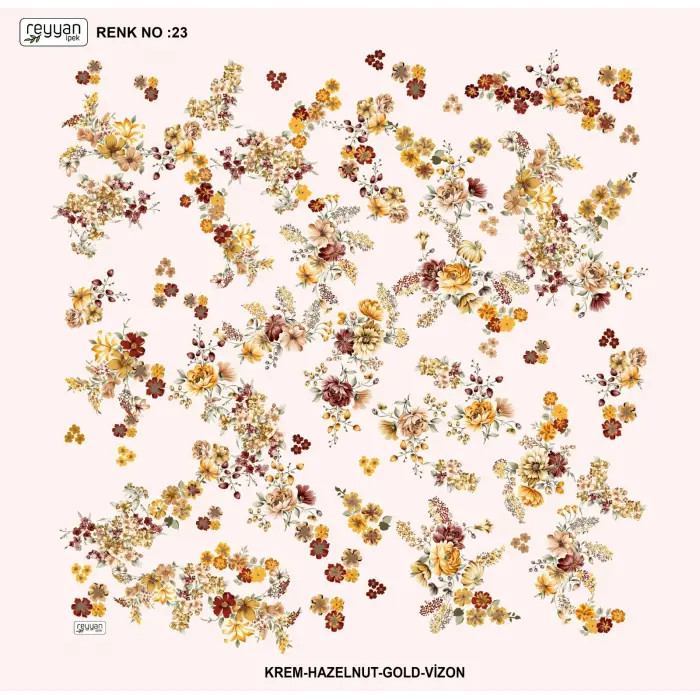 Reyyan İpek 100 cm Desenli Oyalık Yazma (ryyn-457-11)