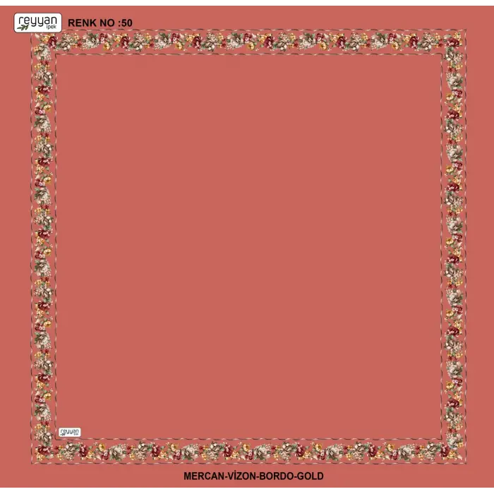 Reyyan İpek 100 cm Desenli Oyalık Yazma (ryyn-458-10)