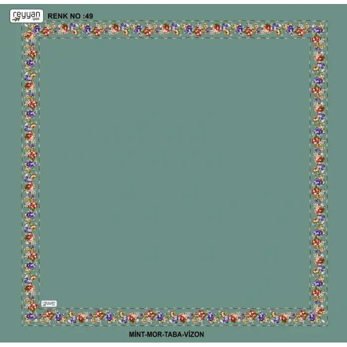 Reyyan İpek 100 cm Desenli Oyalık Yazma (ryyn-458-11)