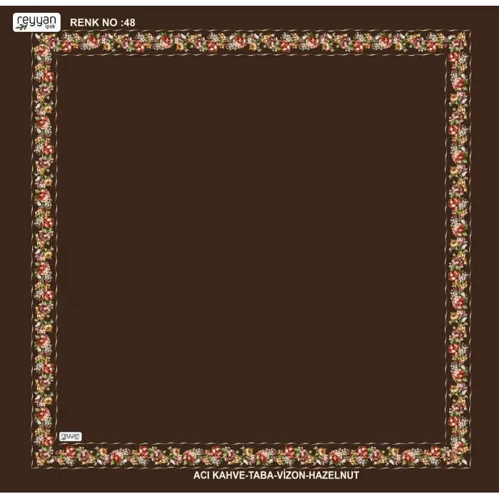 Reyyan İpek 100 cm Desenli Oyalık Yazma (ryyn-458-12)