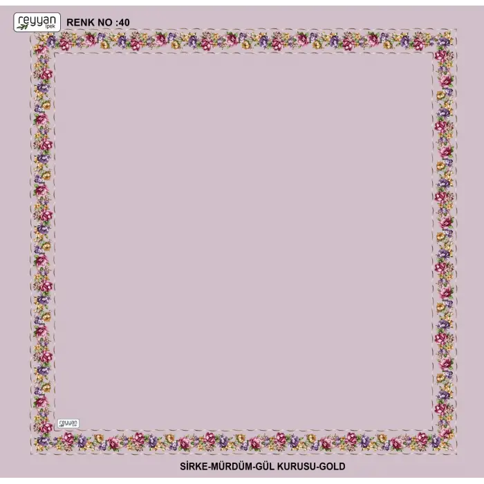 Reyyan İpek 100 cm Desenli Oyalık Yazma (ryyn-458-14)