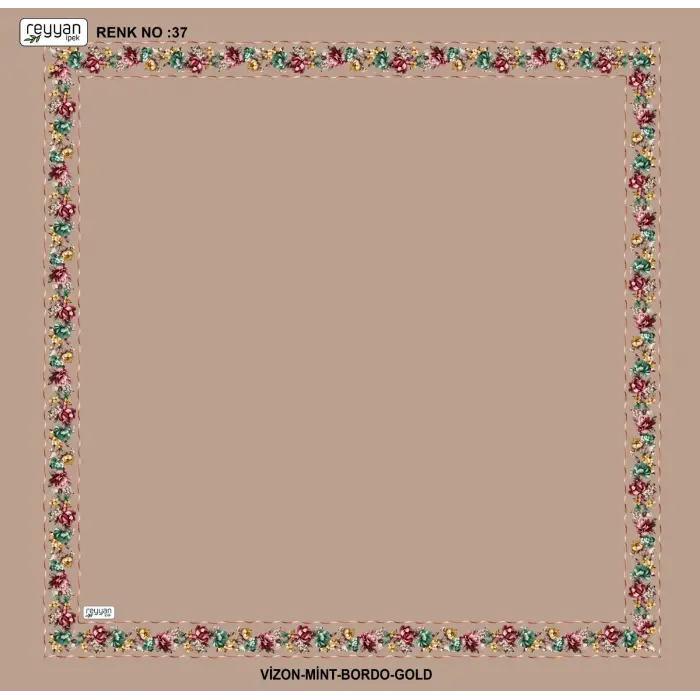 Reyyan İpek 100 cm Desenli Oyalık Yazma (ryyn-458-15)