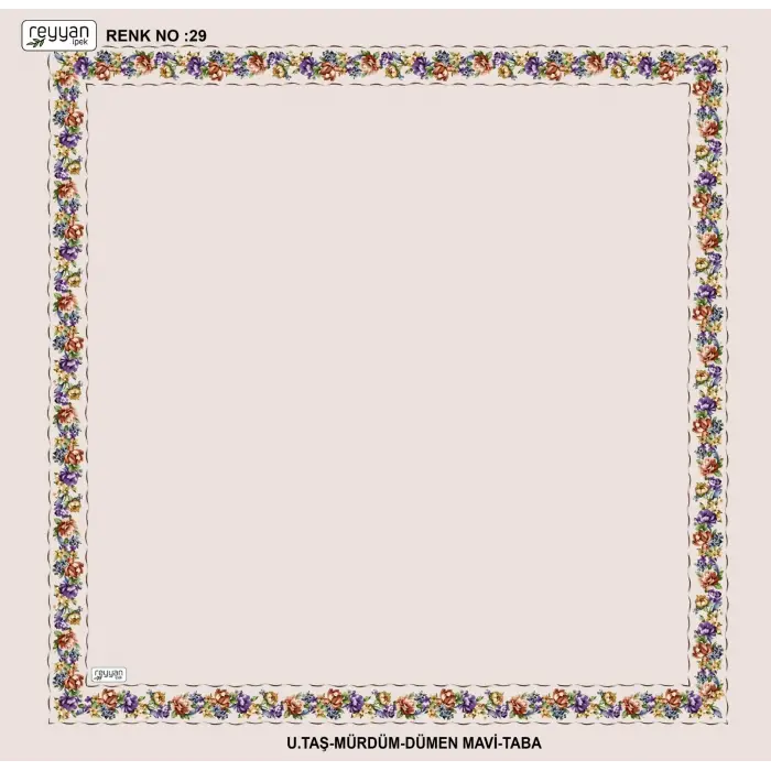 Reyyan İpek 100 cm Desenli Oyalık Yazma (ryyn-458-18)