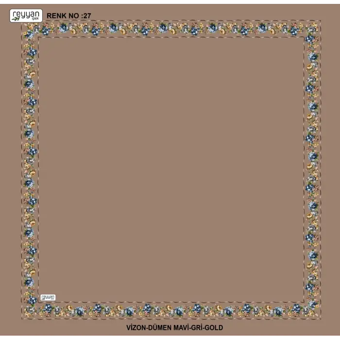 Reyyan İpek 100 cm Desenli Oyalık Yazma (ryyn-458-19)