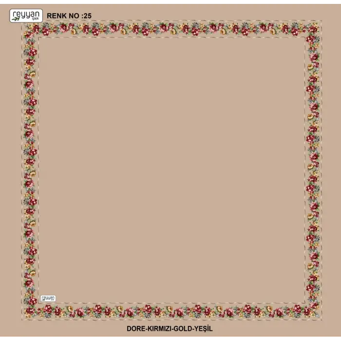 Reyyan İpek 100 cm Desenli Oyalık Yazma (ryyn-458-20)