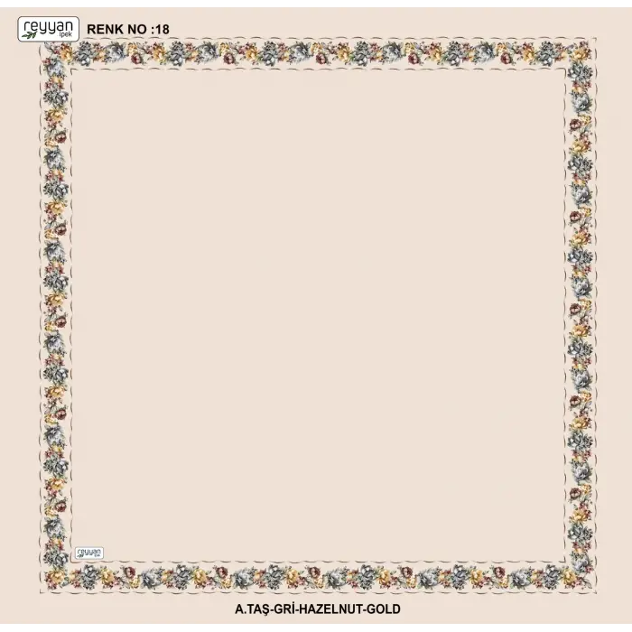 Reyyan İpek 100 cm Desenli Oyalık Yazma (ryyn-458-21)