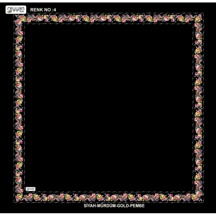 Reyyan İpek 100 cm Desenli Oyalık Yazma (ryyn-458-28)