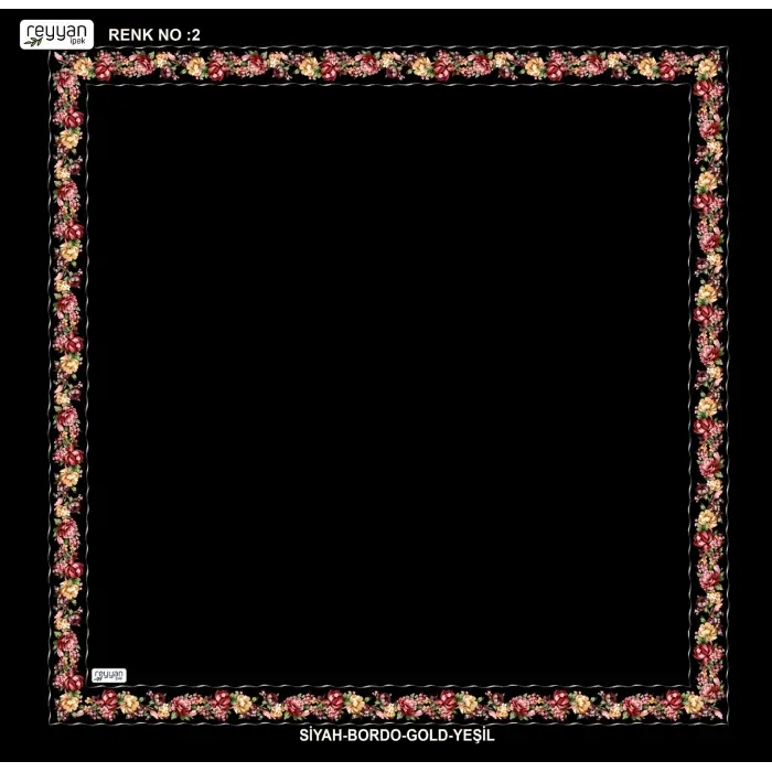 Reyyan İpek 100 cm Desenli Oyalık Yazma (ryyn-458-30)