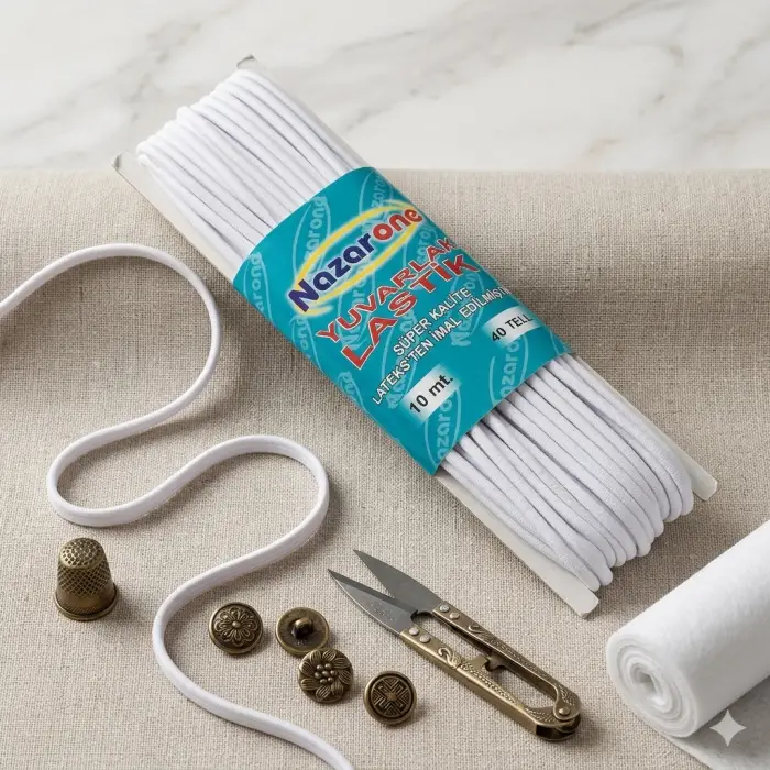 Nazarone Yuvarlak Bebek Lastikleri 10m. Beyaz (ti01-06)