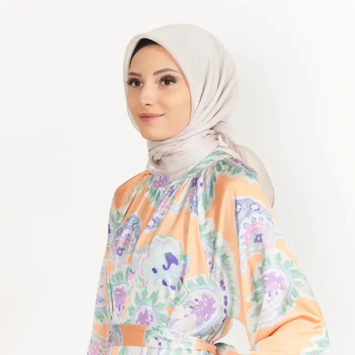 Picasso Düz Pırıltı Kehribar Eşarp Bej (ry9905)