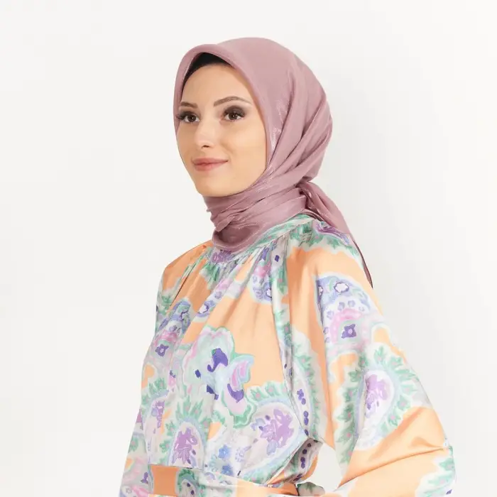 Picasso Düz Pırıltı Kehribar Eşarp Koyu Pudra (ry9914)