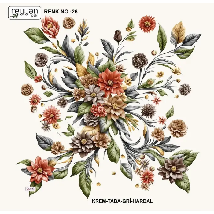 Reyyan İpek 100 cm Oyalık Yazma (ryyn-387-02)