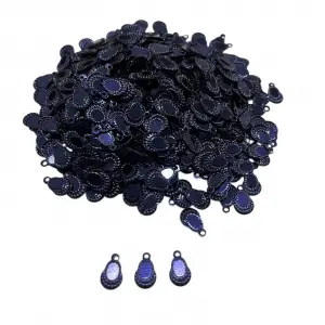 Pleksi Oya İşleme Pulu Hürrem Küpe Model (Lacivert) (pul05-09)