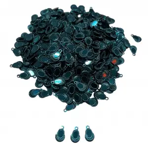 Pleksi Oya İşleme Pulu Hürrem Küpe Model (Petrol Mavi) (pul05-14)