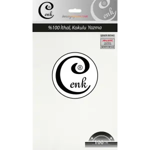 Cenk Düz 100 cm Poşetli Oyalık Yazma -(301-Şekerbeyaz)