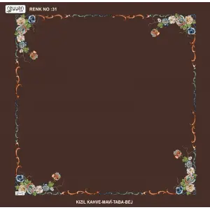 Reyyan İpek 100 cm Desenli Oyalık Yazma (ryyn-439-05)