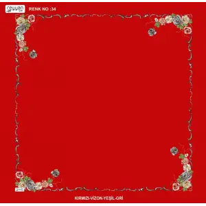 Reyyan İpek 100 cm Desenli Oyalık Yazma (ryyn-439-08)