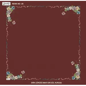 Reyyan İpek 100 cm Desenli Oyalık Yazma (ryyn-439-09)