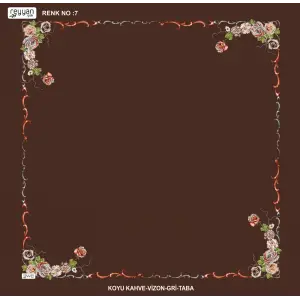 Reyyan İpek 100 cm Desenli Oyalık Yazma (ryyn-439-23)