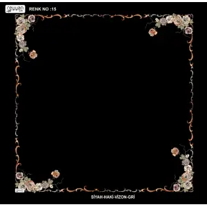 Reyyan İpek 100 cm Desenli Oyalık Yazma (ryyn-439-31)