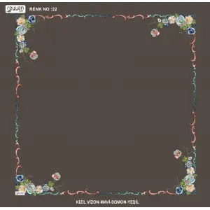 Reyyan İpek 100 cm Desenli Oyalık Yazma (ryyn-439-38)