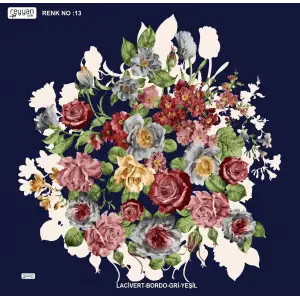 Reyyan İpek 100 cm Desenli Oyalık Yazma (ryyn-443-23)