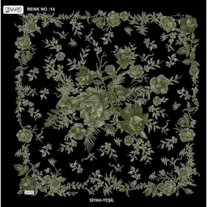 Reyyan İpek 100 cm Desenli Oyalık Yazma (ryyn-445-14)