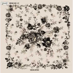 Reyyan İpek 100 cm Desenli Oyalık Yazma (ryyn-445-17)