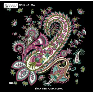 Reyyan İpek 100 cm Desenli Oyalık Yazma (ryyn-446-03)