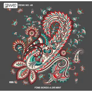 Reyyan İpek 100 cm Desenli Oyalık Yazma (ryyn-446-19)