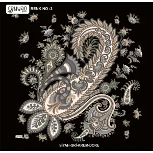 Reyyan İpek 100 cm Desenli Oyalık Yazma (ryyn-446-23)