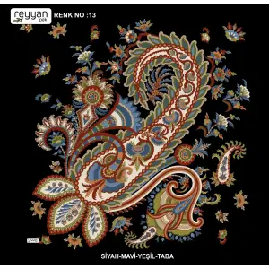 Reyyan İpek 100 cm Desenli Oyalık Yazma (ryyn-446-30)
