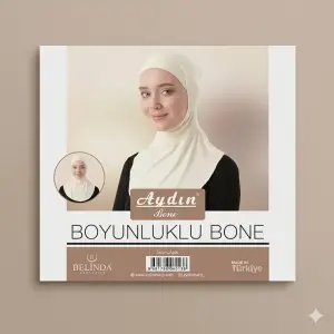 Penye Tesettür Boyunluklu Bone-(RENK:KREM)-(BB01-01)