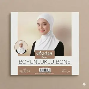 Penye Tesettür Boyunluklu Bone-(RENK:BEYAZ)-(BB01-03)