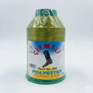 Çizmeli 100 gr. Polyester Oya İpi - (Renk no:900)