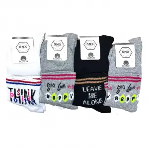 Snx Kadın Uzun Konç Patik Çorap (12 adet) - (KPÇ-04-01)