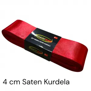 4 cm Kırmızı Saten Kurdele (10 mt.) - (SK-04-14)