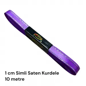 1 cm Simli Saten Kurdele (10 mt.) - (SSK-01-02)