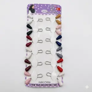 Nazarone Karışık Renk Eşarp Klipsi 1 Paket (Eİ01-15)