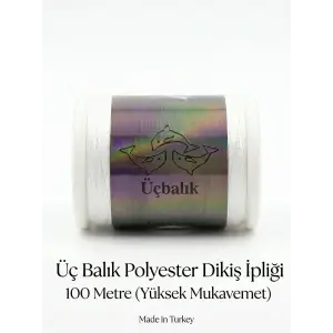 Üçbalıklı 1 adet Dikiş İpi Beyaz-(üçbalıklı02)