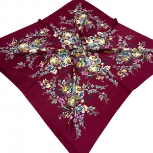 Huzurlu İpek Polyester Oyalık Yazma 100 cm - (PY02-13)