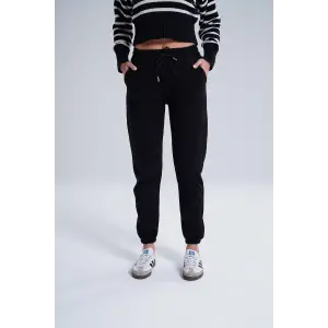 Siyah Kadın Pamuk Jogger Eşofman Altı-(jg01-01)