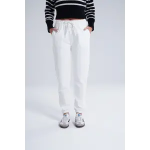 Ekru Kadın Pamuk Jogger Eşofman Altı-(jg01-03)