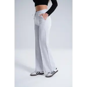 Paloza Kadın Önü Çimalı Gri Eşofman Altı -(PL01-03)