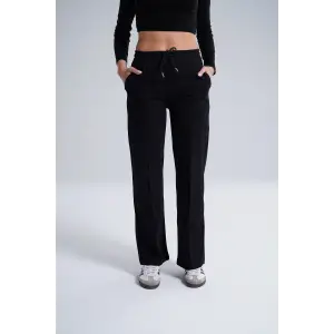 Paloza Kadın Önü Çimalı Siyah Eşofman Altı -(PL01-02)