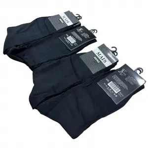 İhracat Fazlası Toptan Erkek Çorap 12’li Siyah Paket -(IH01-02)