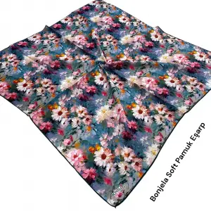 Bonjela El Dikişli Dijital Soft Eşarp-soft58-09
