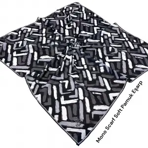 Mono Scarfs El Dikişli Dijital Soft Eşarp-soft07-12